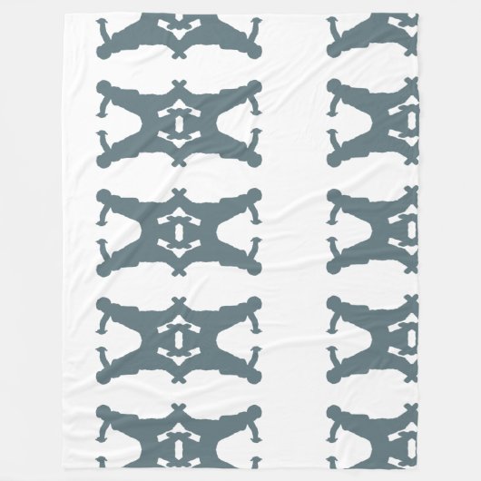 フェルデンクライズ·ブランケ転がット-グレーのパターン フリースブランケット (正面)