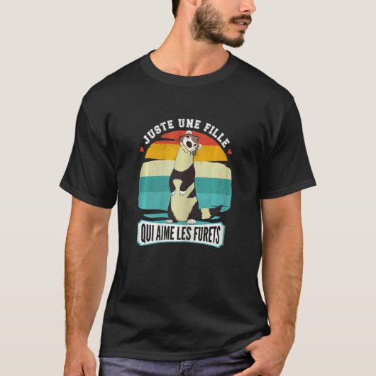 フェルトが好きな女の子 – 動物フェレット Tシャツ (正面)