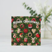 フェルトのおもちゃの付いたクリスマスツリー シーズンカード (スタンド正面)