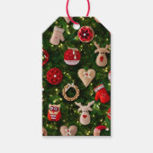 フェルトのオーナメントが付いたクリスマスツリー ギフトタグ (正面)