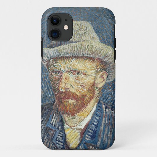 フェルトの帽子とのフィンセント・ファン・ゴッホ|の自画像 Case-Mate iPhoneケース (裏面)