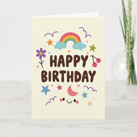 フェルトアートの誕生日カード カード (正面)
