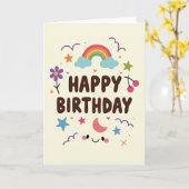 フェルトアートの誕生日カード カード (黄色い花)