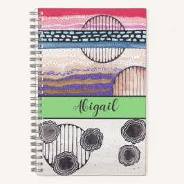 フェルトップファンタジー、水彩画、あなたの名前 ノートブック