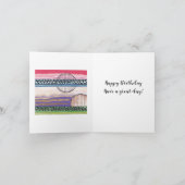 フェルトップファンタジー、混合メディア、あなたの名前、誕生日 カード (内部)