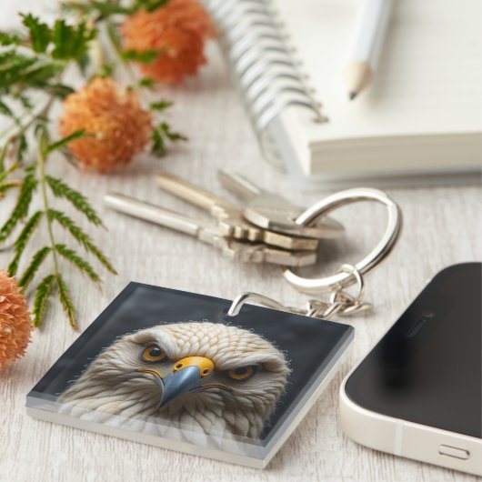 フェルトバードポートレート キーホルダー (正面右)