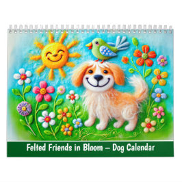 フェルトフレンドの花ざかり – 犬カレンダー カレンダー