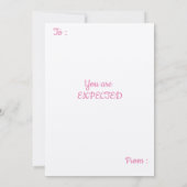 フェルト・エクリュー紙のカップルと指輪の結婚式 招待状 (裏面)