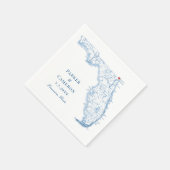 フェルナンディーナフロリダマップエレガントウェディング スタンダードカクテルナプキン (角)