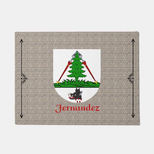 フェルナンデスの石畳の歴史的な盾 ドアマット (正面)