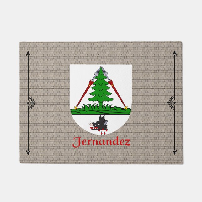 フェルナンデスの石畳の歴史的な盾 ドアマット (正面)