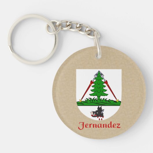 フェルナンデス州旗とメキシコの歴史の盾 キーホルダー (正面)