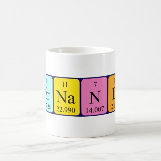 フェルナンドの周期表の名前のマグ コーヒーマグカップ (中央)