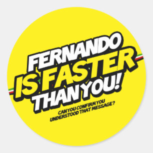 フェルナンドはより速いです! (黄色いステッカー) ラウンドシール