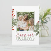 フェルンとホリーベリーの写真クリスマスカード 招待状 (スタンド正面)