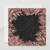 フェルンリーフフレーム ローズゴールド カッパー ブラック グリッター 招待状 (裏面)