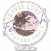 フェルンワパームアンドビーチヴィンテージトラベル土産 シール (正面)