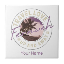 フェルンワパームアンドビーチヴィンテージトラベル土産 タイル