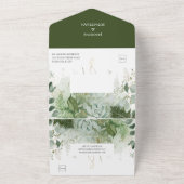 フェルン 多肉植物 グリーン ウェディング オールインワン招待状 (外側)