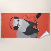 フェレおもしろいット音楽愛好家 ビーチタオル (正面)