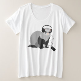 フェレおもしろいット音楽愛好家 プラスサイズTシャツ