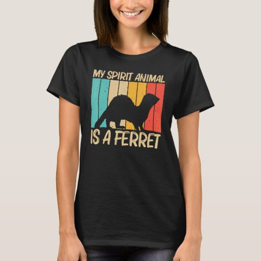 フェレカッコいいー女子フェレ男性へットペット動物3 Tシャツ (正面)