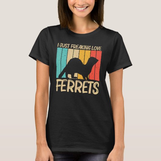 フェレカッコいいー女子フェレ男性へットペット動物5 Tシャツ (正面)