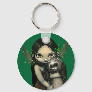 "フェレットおよび彼の妖精の" Keychain キーホルダー