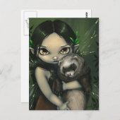 「フェレットと彼の妖精」はがき ポストカード (正面/裏面)