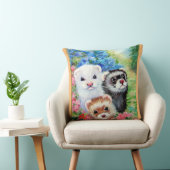 フェレットと花 クッション (椅子)