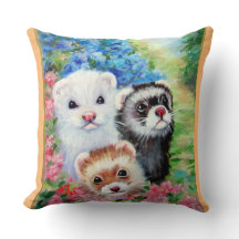 フェレットと花