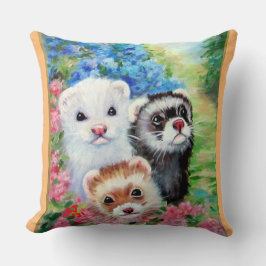 フェレットと花 クッション