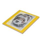 フェレットのかわいい写真 タイル (側面)