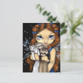 「フェレットのアームフル」はがき ポストカード (スタンド正面)