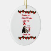 フェレットのクリスマスの陶磁器のオーナメント セラミックオーナメント (右)