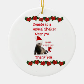 フェレットのクリスマスの陶磁器のオーナメント セラミックオーナメント
