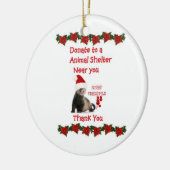 フェレットのクリスマスの陶磁器のオーナメント セラミックオーナメント (左)