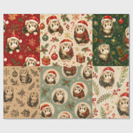 フェレットのクリスマス Montague ラッピングペーパー