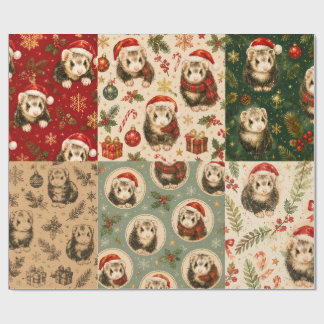 フェレットのクリスマス Montague ラッピングペーパー