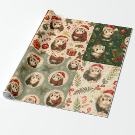 フェレットのクリスマス Montague ラッピングペーパー