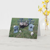 フェレットのハロウィンカード カード (黄色い花)