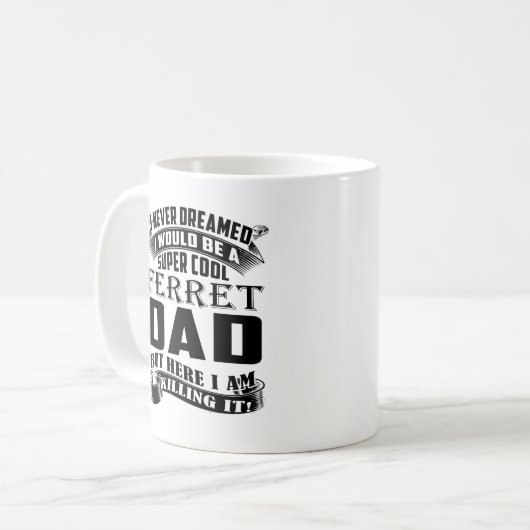 フェレットのパパのマグのコーヒーティーカップのお父さんの誕生日プレゼント コーヒーマグカップ (正面左)