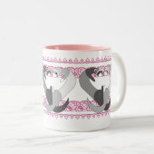 フェレットのマグのハート ツートーンマグカップ (正面右)