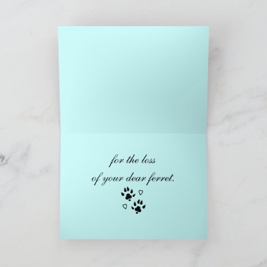 フェレットの悔やみや弔慰の損失を使って カード (内部)