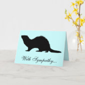 フェレットの悔やみや弔慰の損失を使って カード (黄色い花)