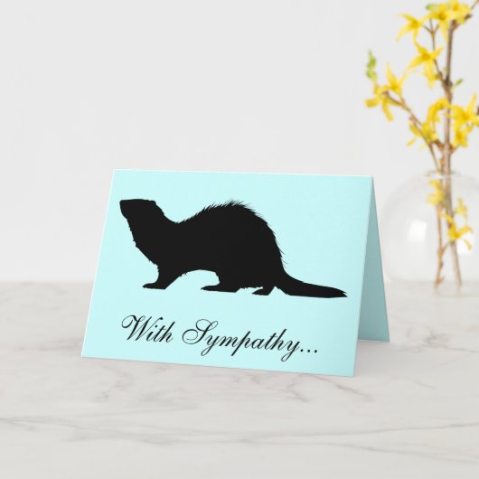 フェレットの悔やみや弔慰の損失を使って カード (黄色い花)