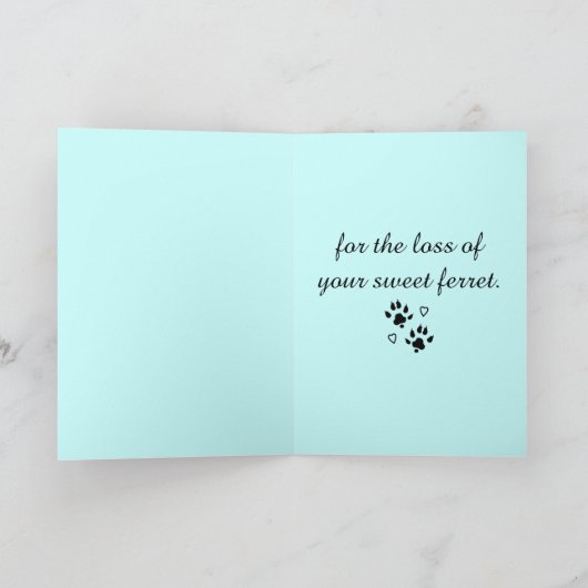 フェレットの悔やみや弔慰喪失と共に カード (内部)