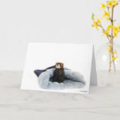 フェレットの挨拶状 カード (黄色い花)