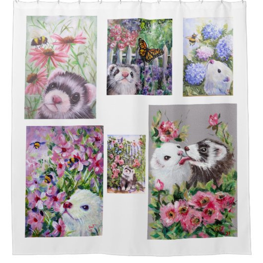 フェレットの束シャワーカーテン シャワーカーテン (正面)