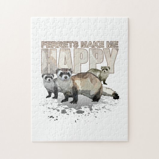 フェレットは私を幸せにする ジグソーパズル (縦)